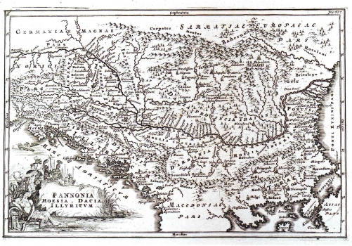 CELLARIUS (KELLER), CHRISTOPHORUS: MAP OF PANNONIA, MOESIA, DACIA AND ILLYRICUM